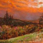 
"Cypress Wildflower Trail";  N.Jacquin copyright;  Oil on Copper; 30" x 8" image; (Framing Type 4)