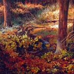 
"The Forest Floor" (detail showing copper reflections); N.Jacquin copyright; Oil on Copper; 24" x 20" image; (Framing Type 2)